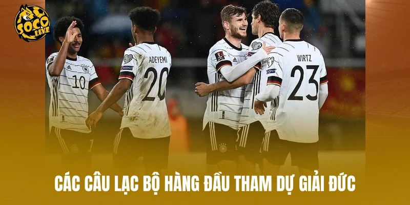 Các câu lạc bộ hàng đầu tham dự giải Đức